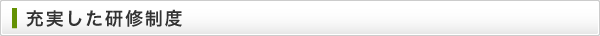 充実した研修制度